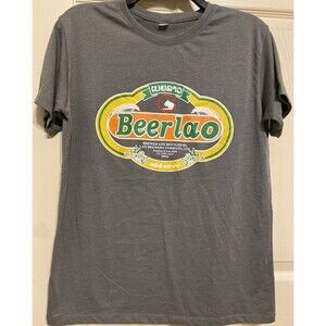Beerlao Lao Brewery Company Beer Graphic 2 Sided Print Short Sleeve T-Shirt Tee